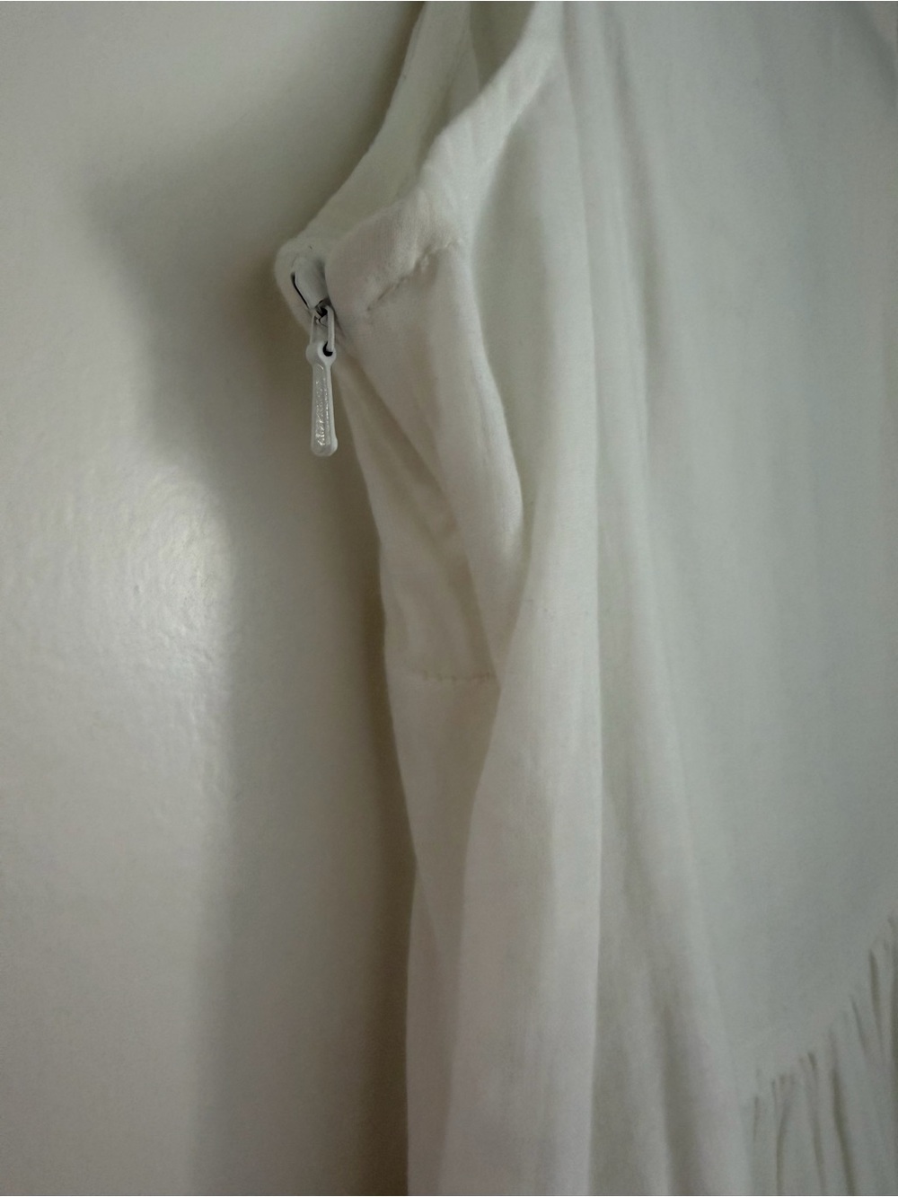 Oliphant White Cotton sleeveless dress with Pink and teal Floral detail Sz M - Picture 5 of 5